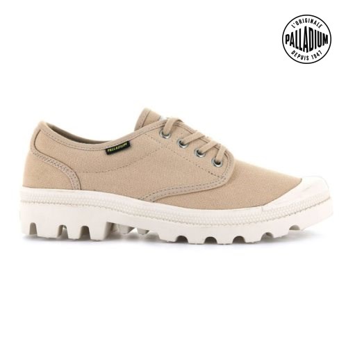 Palladium Pallabrousse Women's Oxfords Shoes Khaki | UK Z538-MEB